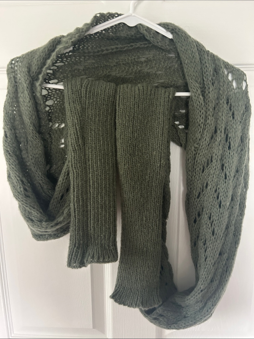 Olive Knit Infinity Scarf - Unbranded